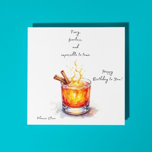 Cocktail Phoenix Elixir fatto a mano - Infuocato, impavido e impossibile da domare - Biglietto di auguri di buon compleanno Biglietto di auguri premium e busta