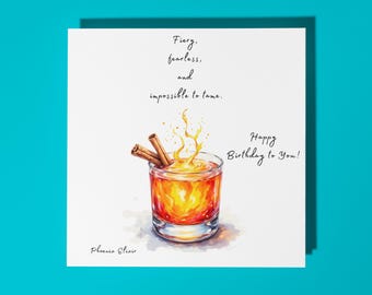 Handmade Phoenix Elixir cocktail -  Fiery, fearless, and impossible to tame - Happy Birthday Card Premium Greeting Card & Envelope