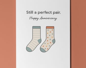 Sole Mates - Still a perfect pair - Happy Anniversary Card -  Premium Greeting Card & Envelope - Personalised card - Couples Wife Husband
