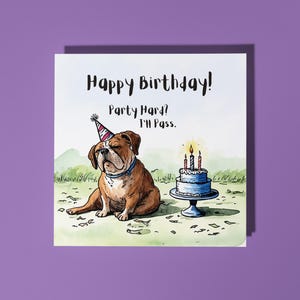 Festa de Cachorro Engraçada Feita à Mão é difícil? Vou Passar Cartão de Feliz Aniversário - Cartão Engraçado de Animais Amantes de Animais Cartão de Saudação Premium com Envelope Branco