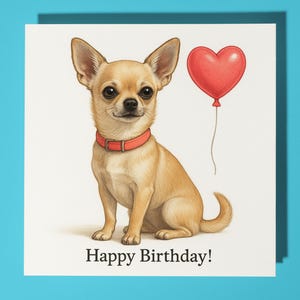 Dog Breeds Collection - Chihuahua Happy Birthday Card - Funny Animal - Premium Greeting Card & Envelope - Personalised Dog card - Friend
