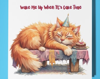 Handmade Maine Coon - Personalised Cat card - Son Sister daughter Mum Dad - Birthday Card Funny Animal Card - Premium Greeting Card Envelope