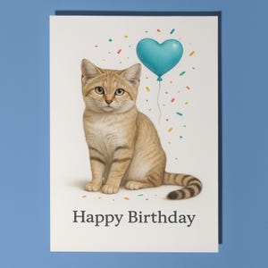 Wild Cats Party Collection - Sand Cat  - Happy Birthday Card - Funny Animal - Premium Greeting Card & Envelope - Personalised card - Friend