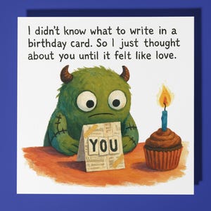 Grappig monster - Compassion Collection - Happy Birthday Card - Funny Animals - Premium wenskaart Envelop Gepersonaliseerde kaart - Vriend