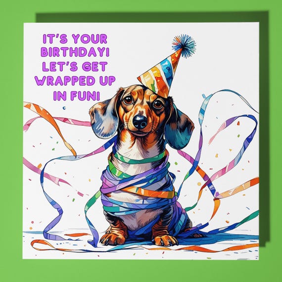 Auguri Di Compleanno Bassotto Vettoriali, Illustrazioni e Clipart