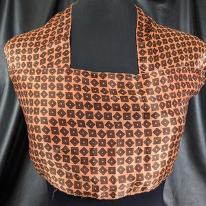 Creamsicle orange, Coffee Colour Pure Silk Long Scarf by Pink Soda 8&quot;x 70&quot;