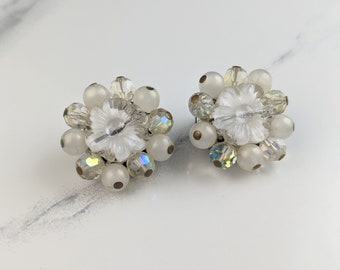 Lovely Vintage Jewellery Crystals Clip-on Earrings