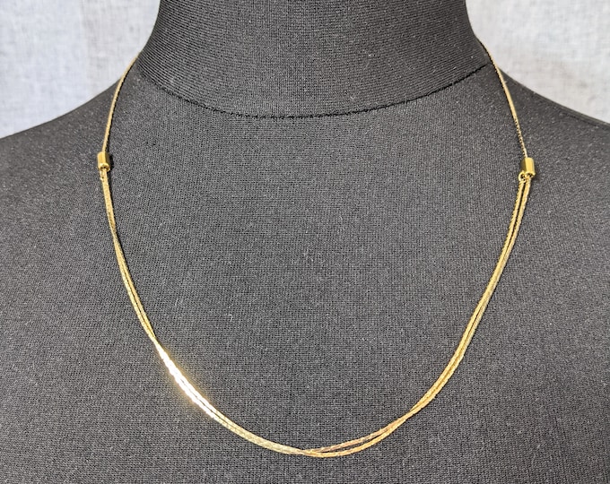 Lovely Vintage Jewellery Gold-tone Cobra Chain Transformer Necklace