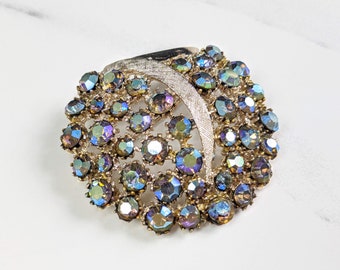 Beautiful Vintage Aurora borealis stones Firework ART Jewellery brooch