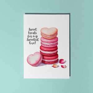 Handgemachte Süße Macarons Süßigkeiten für meine süßeste Liebe! Love Card Premium Grußkarte & Umschlag