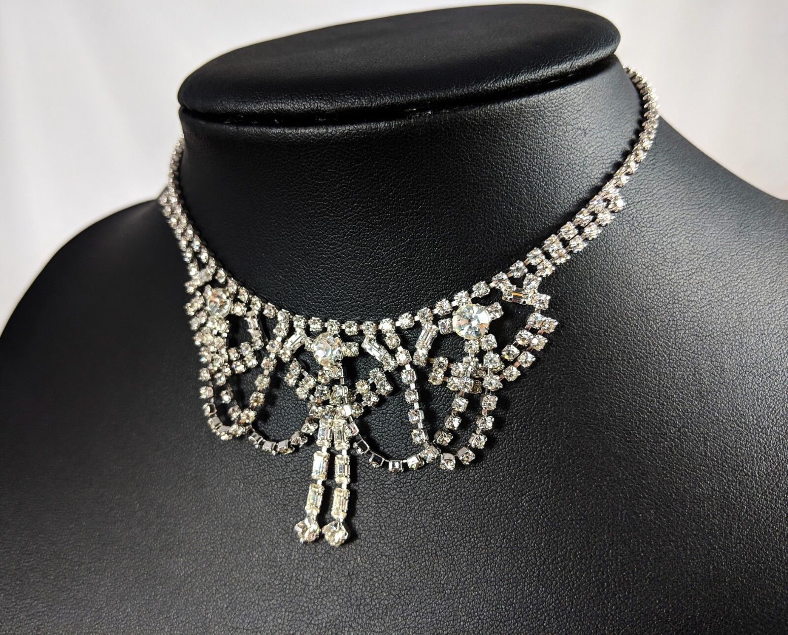 Vintage Sensational Faux Diamond Necklace Jewellery By Weiss Bridal