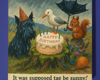 Scottish Terrier - Happy Birthday Card - Funny Animal - Premium Greeting Card Envelope - Personalised Dog card - sister daughter friend Dad