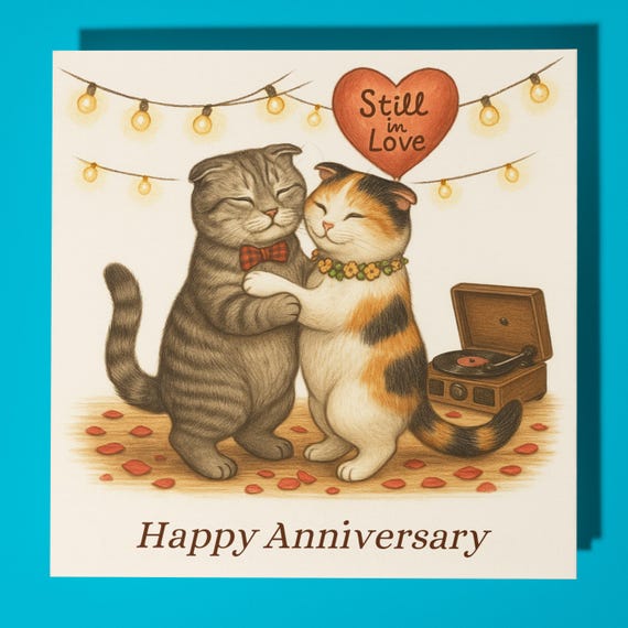 Hunts England Biglietto di anniversario per nipote e marito, notte