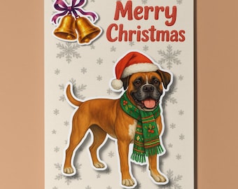 Boxer Dog Breeds - Pop Pets 3D Collection - Merry Christmas Card - Funny Animal - Premium Quality Greeting Card Envelope Personalised card