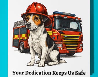 Jack Russell Terrier - Your Dedication Keeps Us Safe - Thank you Card - Funny Animal - Premium Greeting Card Envelope - Personalised card
