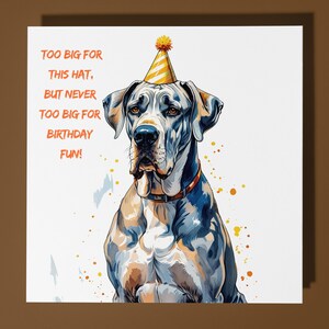 Great dane Happy Birthday Card - Funny Animal - Premium wenskaart en envelop - Gepersonaliseerde hondenkaart - zoon zus vriend dochter
