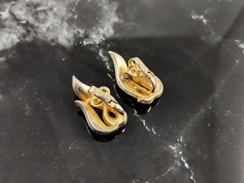 Classic Vintage Gold-tone Clip On Earrings Jewellery by Trifari