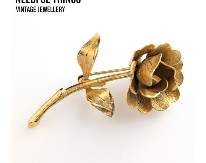 Lovely Vintage Gold-tone Rose by Giovanni Jewellery