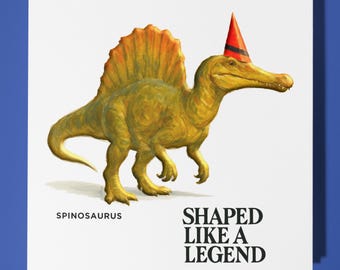 Dinosaur Spinosaurus - Birthday Card - Personalised card - Funny Animal Card - Premium Greeting Card & Envelope Mum  Son Sister Friend