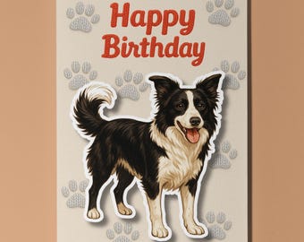 Border Collie Dog Breeds - Pop Pets 3D Collection - Birthday Card - Funny Animal - Premium Quality Greeting Card Envelope Personalised card