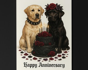 Dog Breeds Collection - Gothic Passion - Labrador dogs - Anniversary Card - Funny Dogs - Premium Greeting Card Envelope - Personalised card