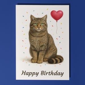 Wild Cats Party Collection - Wild Cat - Happy Birthday Card - Funny Animal - Premium Greeting Card & Envelope - Personalised card - Friend