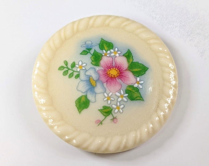 Lovely Vintage White Porcelain Brooch by AVON Jewellery