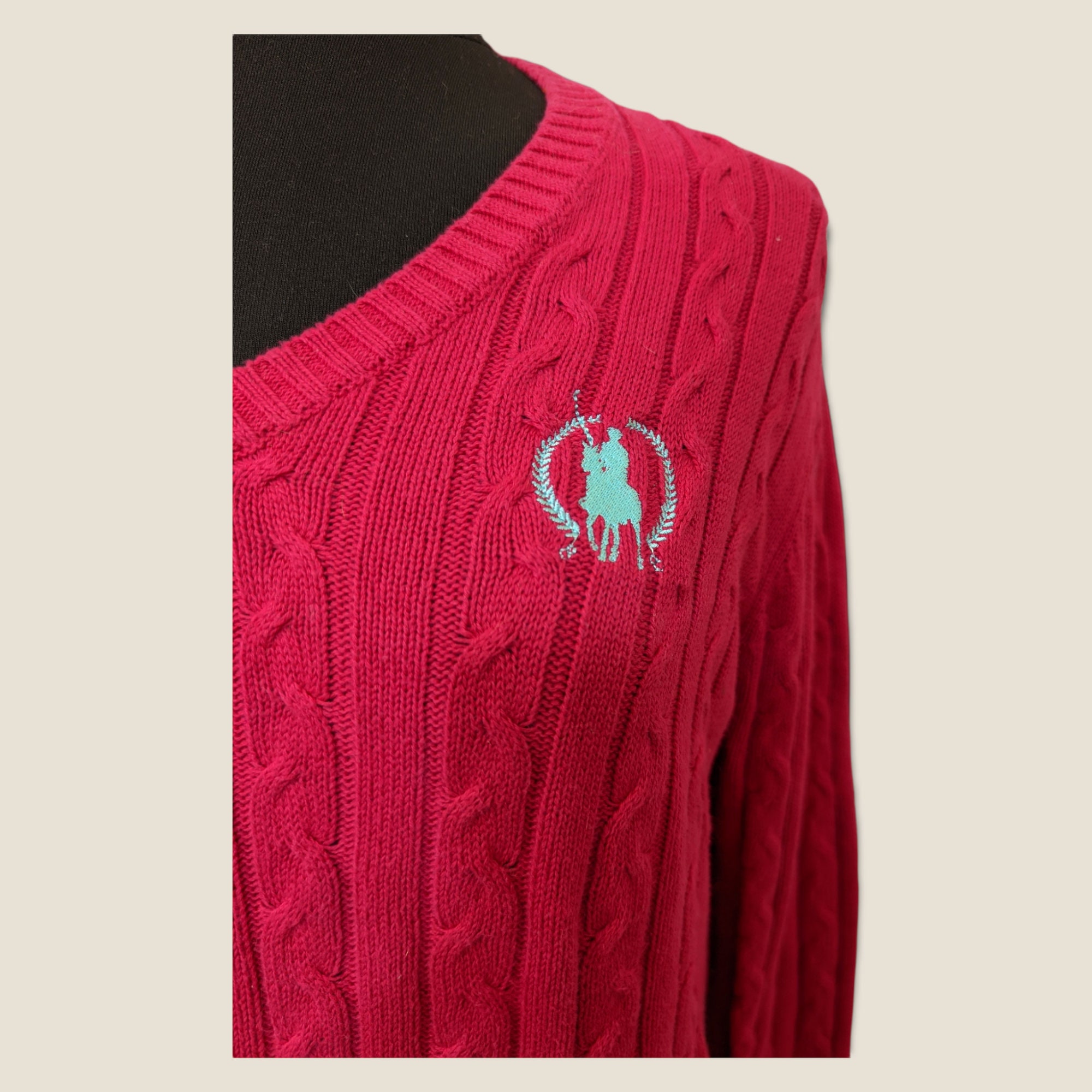 Lovely Crane Pink Colour Women's Jumper 100% Cotton Size L 16-18