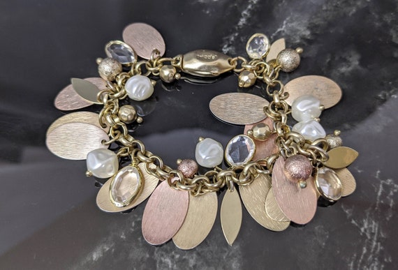 Lovely Gold-tone Magnetic Clasp Charm Bracelet by Chico's Jewellery