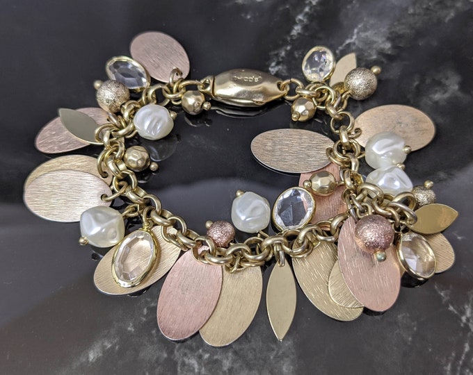 Lovely Gold-tone Magnetic Clasp Charm Bracelet by Chico's Jewellery