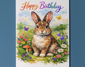 Animal Hugs Series Wild Rabbit: Some-bunny’s Special Day Happy Birthday Card Premium quality Greeting Card and Envelope Personalised Friends