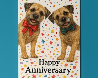 Dog Breeds Collection - Still Looking at You - Border Terrier - Anniversary Card - Funny Premium Greeting Card Envelope - Personalised card