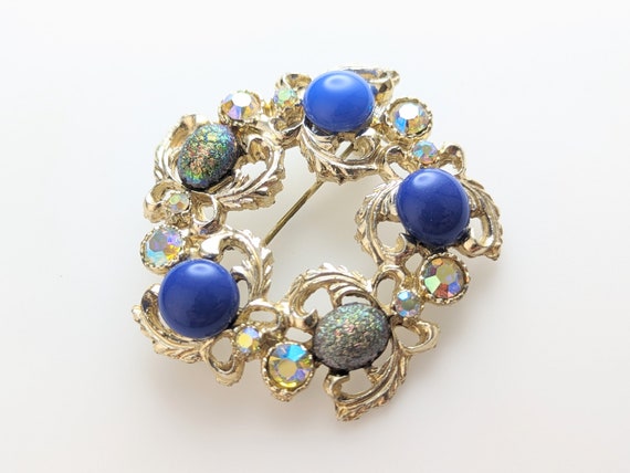 Beautiful Vintage Jewellery Multichrome Cabochons… - image 4