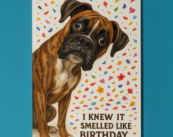 Dog Breeds Collection - Don’t Look Away - Boxer Dog - Birthday Card - Funny Animal - Premium Greeting Card and Envelope - Personalised card