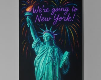Statue of Liberty - We're going to New York Card - Premium Greeting Card and Envelope -Personalised City -  Friend Girlfriend Wife Family