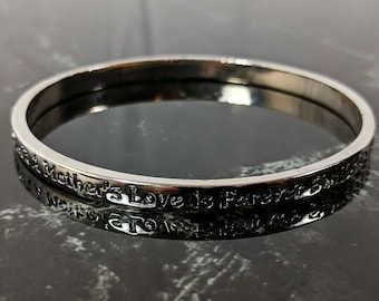 Lovely Vintage Silver Tone Bangle Bracelet Mothers are Angels on Earth