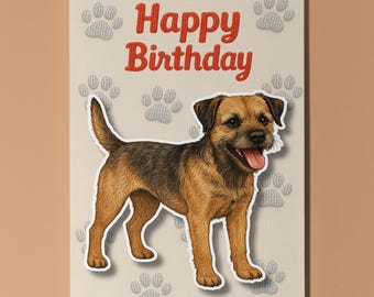 Border Terrier Dog Breeds - Pop Pets 3D Collection - Birthday Card - Funny Animal - Premium Quality Greeting Card Envelope Personalised card