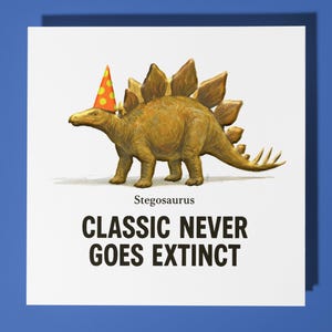 Dinosaurus Stegosaurus - Verjaardagskaart - Gepersonaliseerde kaart - Kaart grappige dieren - Premium wenskaart en envelop moeder vader zoon zus vriend