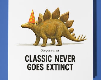Dinosaur Stegosaurus - Birthday Card - Personalised card -  Funny Animal Card - Premium Greeting Card & Envelope Mum Dad Son Sister Friend
