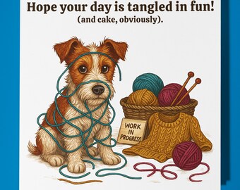 Fine Art Funnies Collection - Jack Russell Terrier - Happy Birthday Card - Premium Greeting Card and Envelope - Personalised funny card
