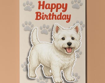 West Highland Terrier Dog - Pop Pets 3D Collection Birthday Card - Funny Animal - Premium Quality Greeting Card Envelope Personalised card