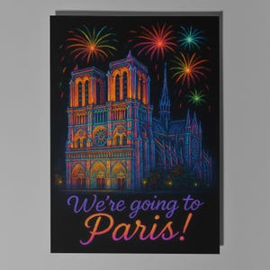 France - Notre-Dame Cathedral - We're going to Paris Card Premium Greeting Card Envelope Personalised City - Friend Girlfriend Wife Family