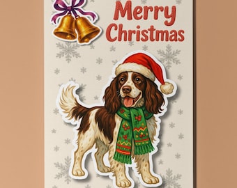 Springer Spaniel Dog - Pop Pets 3D Collection - Christmas Card - Funny Animal - Premium Quality Greeting Card & Envelope - Personalised card
