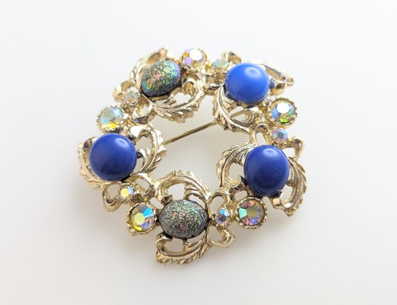 Beautiful Vintage Jewellery Multichrome Cabochons… - image 2