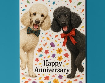 Dog Breeds Collection - Still Looking at You - Poodle Dogs - Anniversary Card - Funny Premium Greeting Card & Envelope - Personalised card