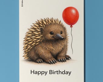Animal Hugs Collection Echidna: One in a million Happy Birthday Card  Premium Greeting Card Envelope Personalised Friends Family