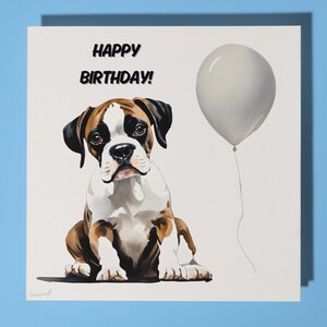 手作りボクサー犬の子犬の誕生日カード - 面白い動物カード - プレミアムグリーティングカードと封筒 - パーソナライズされた犬のカード - ママ パパ 息子 姉妹