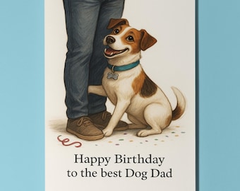 My Human Is the Best Collection Jack Russell Terrier Happy Birthday to the best dog Dad Card Premium Greeting Card Envelope Personalised