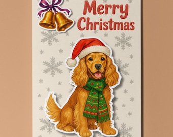 Cocker Spaniel Dog Breeds - Pop Pets 3D Collection - Christmas Card - Funny Animal Premium Quality Greeting Card Envelope Personalised card