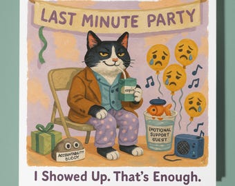 Birthday Cat - Happy Birthday Card - Funny Animal - Premium Greeting Card Envelope - Personalised Cat card - sister daughter friend  Mum